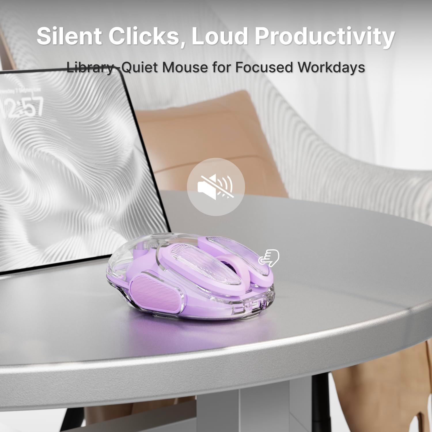 Kabellose Transparente Maus Dual-Modus Bluetooth 5.0 + 2,4G USB RGB Silent Click Gaming-Maus für MacBook iPad Laptop PC Büro Gamer