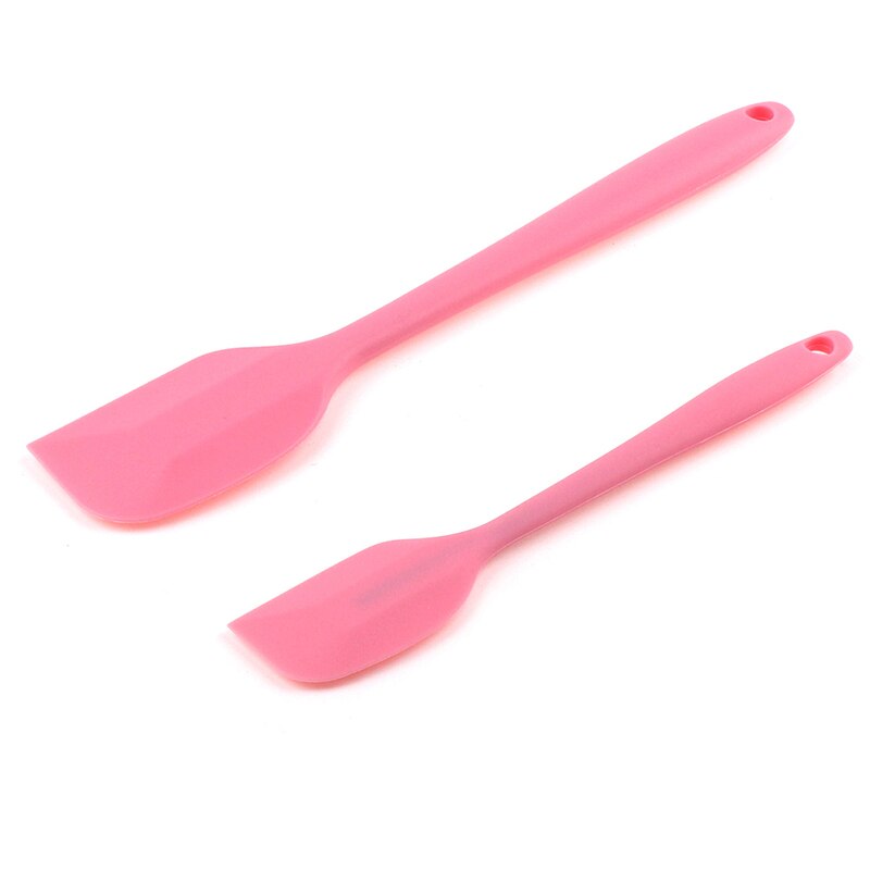 2pc siliconen schrapers beslag schraper borstel boter mixer cake kwasten bak keukengerei room cake spatel mixen: Roze