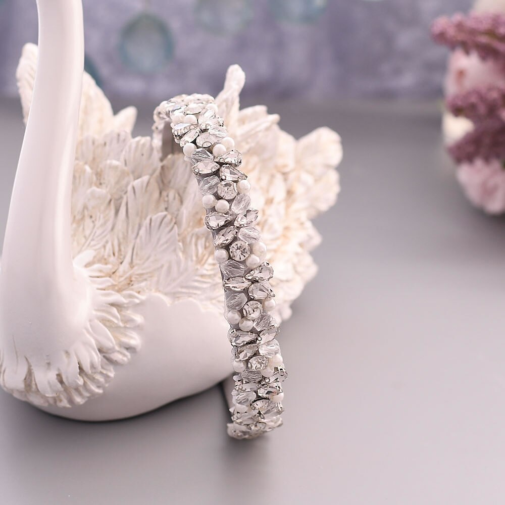 Luxe barokke kleurrijke waterkristal brede hoofdband veelkleurige strass haarband bruids bruiloft haaraccessoire
