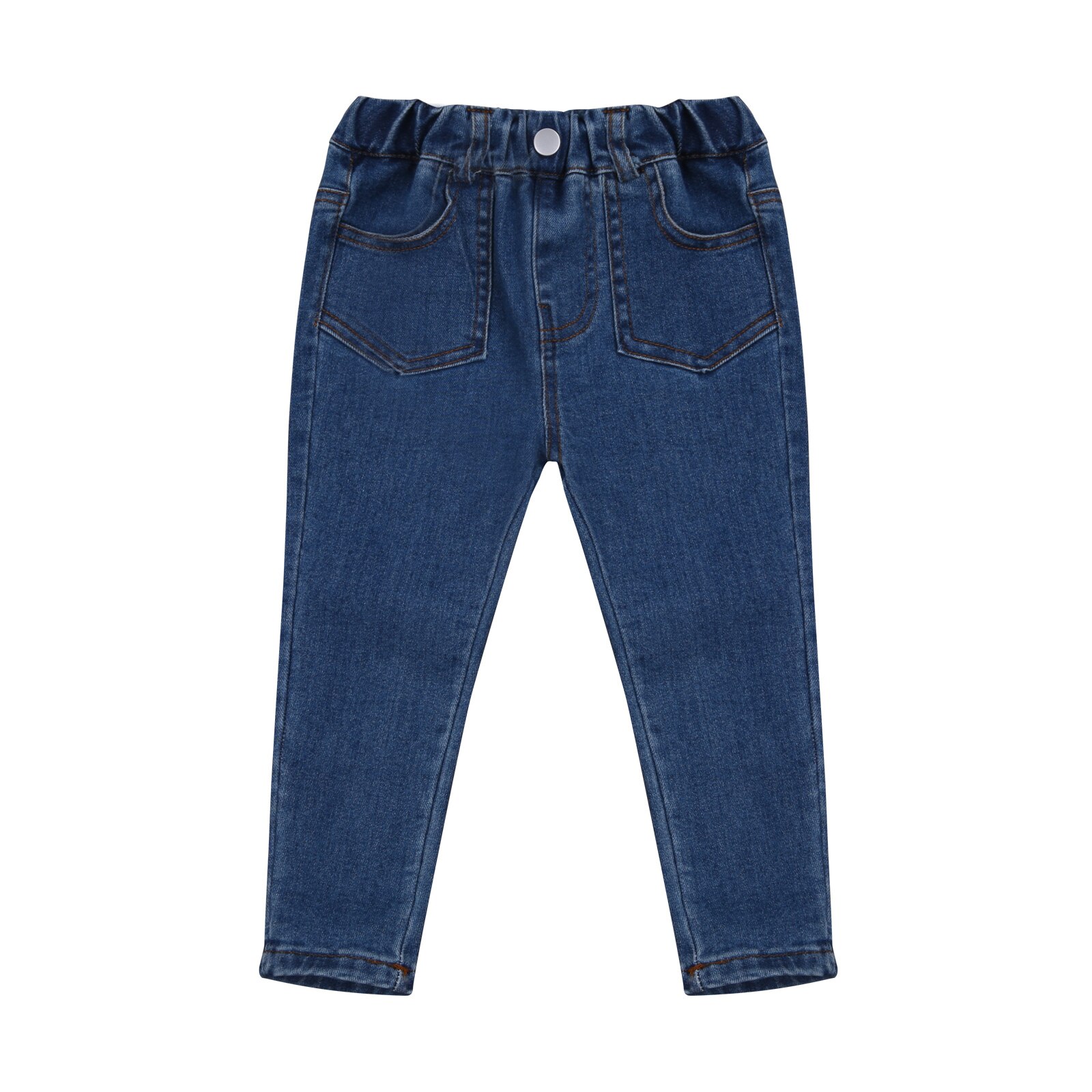 Baby Girls/Boys Elastic Pencil Denim Jeans, Simple and Loose Stretch Long Pants for All Year Round Wear 1-6T