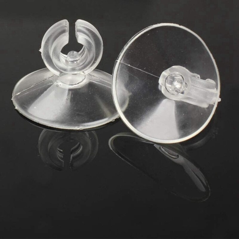 Aquarium Clear Suction Cup with Clip Aquarium Airline Tubing Holder Clips Clamps Fish Tank Hose Holder,50 Pcs