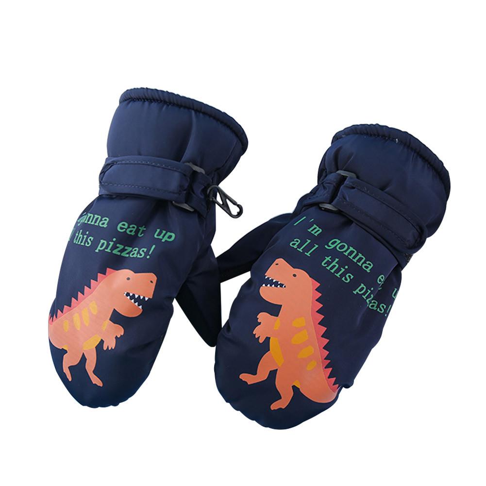 freundlicher Winter Warme Handschuhe Jungen Mädchen Wasserdicht Winddicht Nicht-Unterhose Schnee Fäustlinge Erweiterte Handgelenk Skifahren Sport Handschuhe: pfau blau