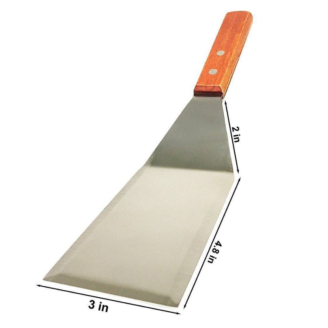 5Pcs Stainless Steel Spatula Set With Wood Handle For Grill Griddle Grasping Cutters Spade Pastry BBQ Tools Kitchen Utensils