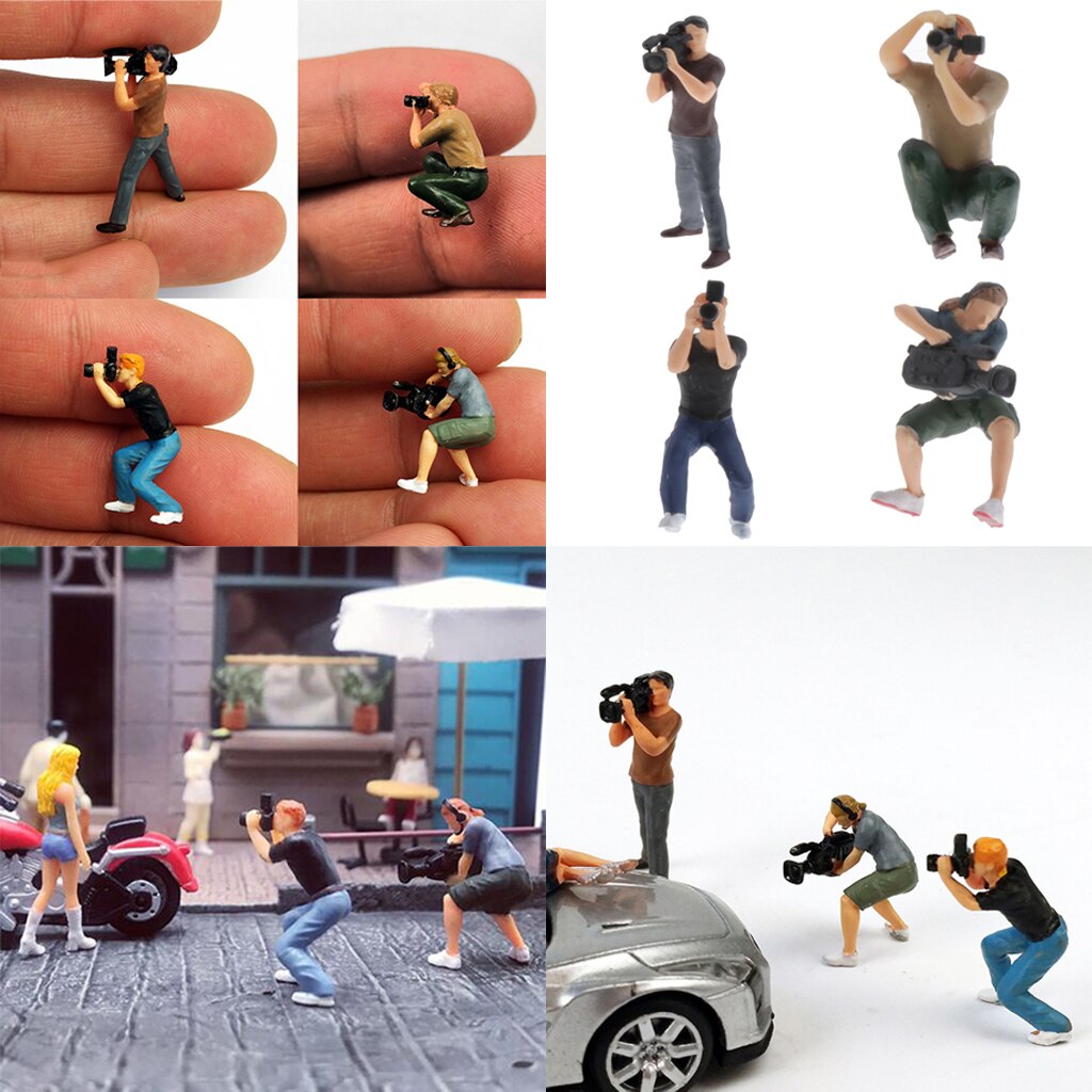 1/64 paparazzi fotograaf karakters mini figuur mensen model groep decor
