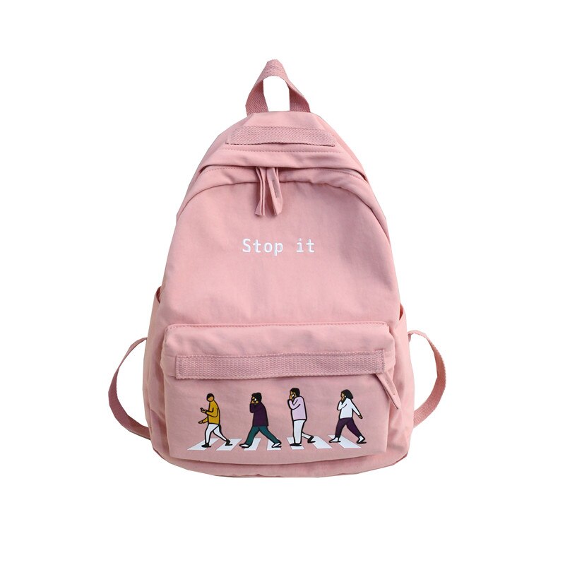 Mooie Stijl Nylon Vrouwen Rugzak Waterdichte Nylon School Rugzak Mode Casual Meisje Satchel Schoudertas Mochila: Pink