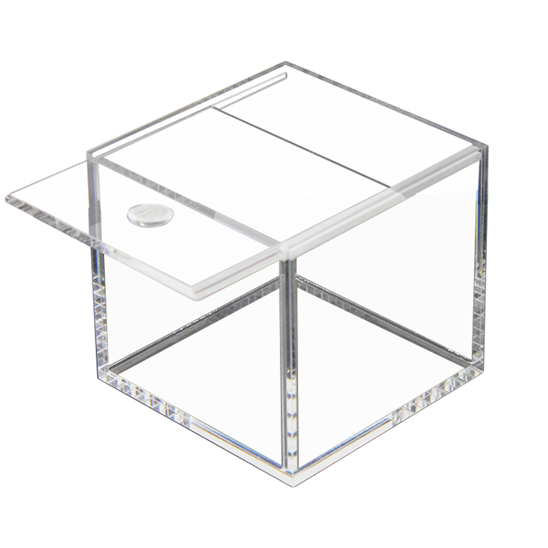 Kleurrijke Translucent Acryl Display Box Vierkante Kubus Voor Bureau/Home Decor, Snoep Sieraden Accessorie Storage Case: S / green