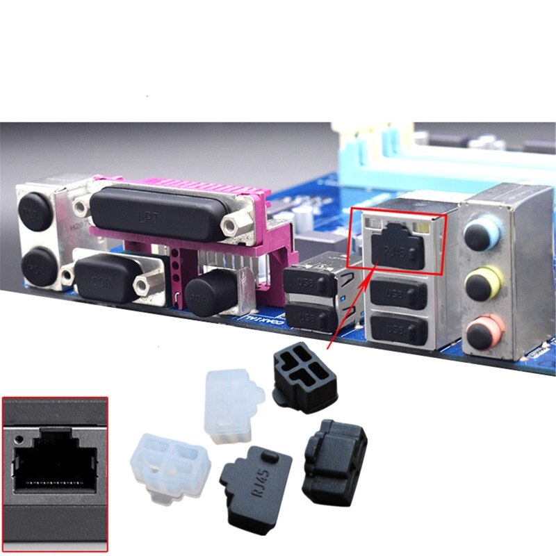 Cache Anti-poussière RJ45, Port Hub Ethernet, prise de protection, 100 pièces, noir, tendance