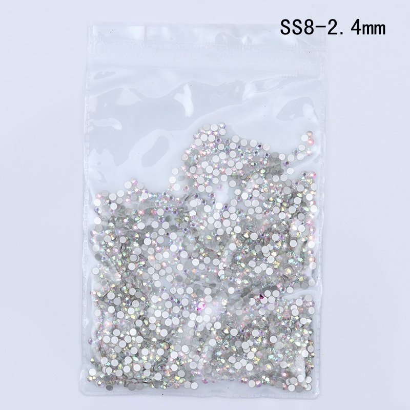 1440 Stks/zak Kleurrijke 3D Nail Decoratie Diy Nail Art Strass Multi-Size Crystal Ab Platte Platte Achterkant Steentjes: ss8