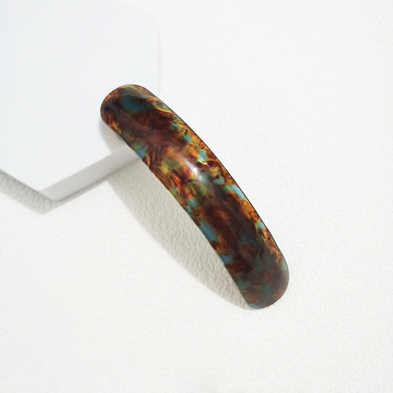 Clip de acetato con estampado Vintage para mujer, pasador colorido geométrico , Horquilla automática, accesorios para el cabello,: YELLOW