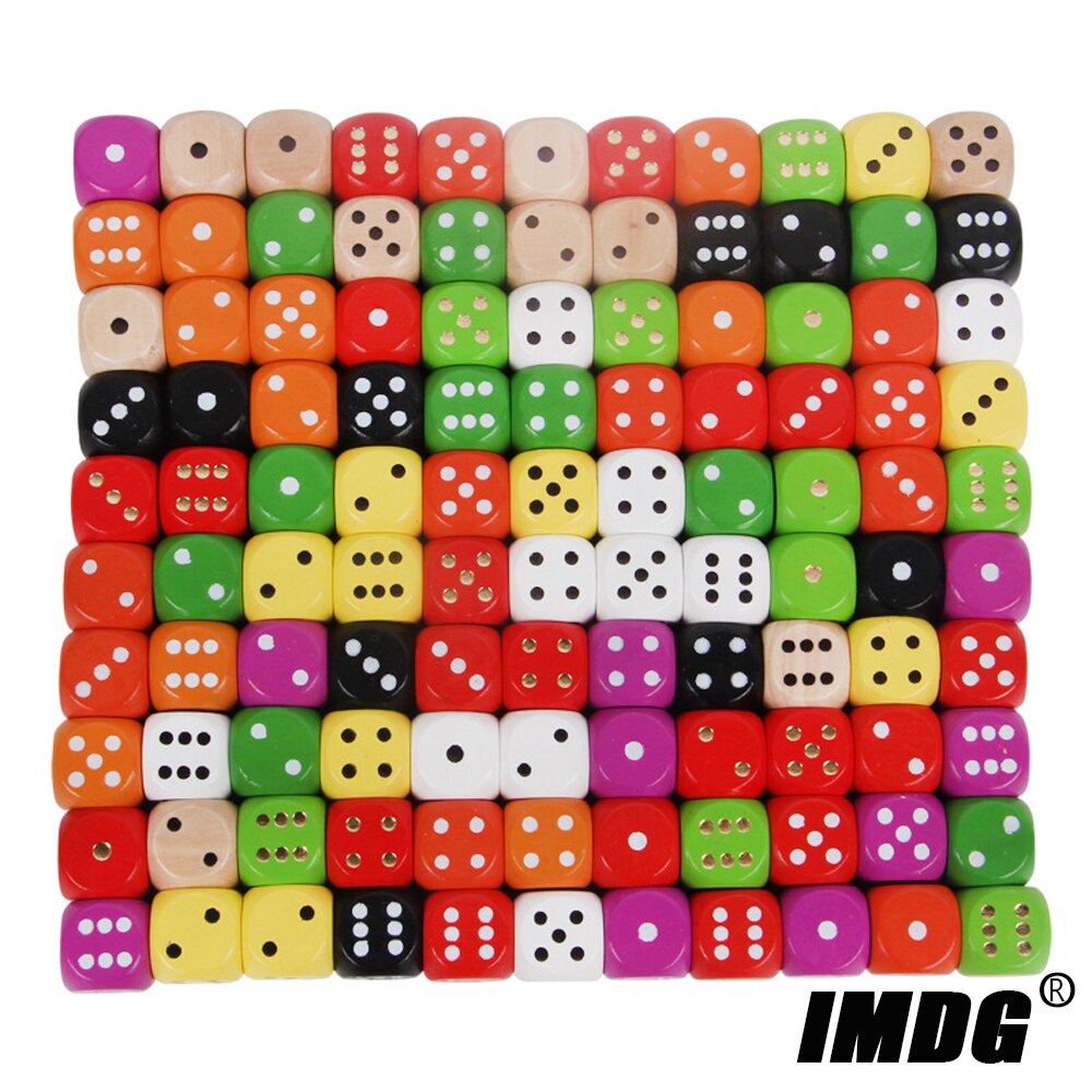 10 teile/paket Holz Würfel 16mm Bunte Solide Holz Punkt Spiel Abgerundeten Würfel Trinken Mahjong Würfel