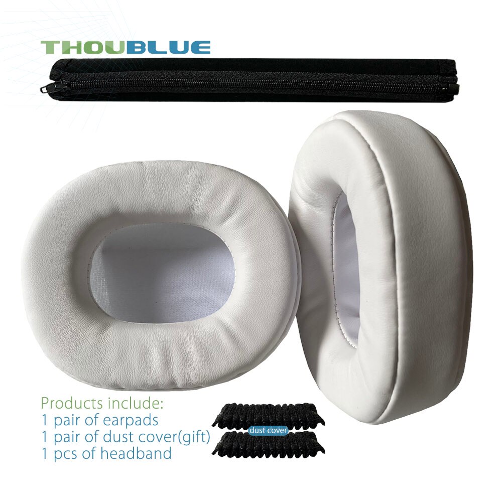 THOUBLUE-almohadillas de repuesto para auriculares Bluedio T6, T6S, T6C, T7, T7 +, cubierta de espuma viscoelástica: 1 and band