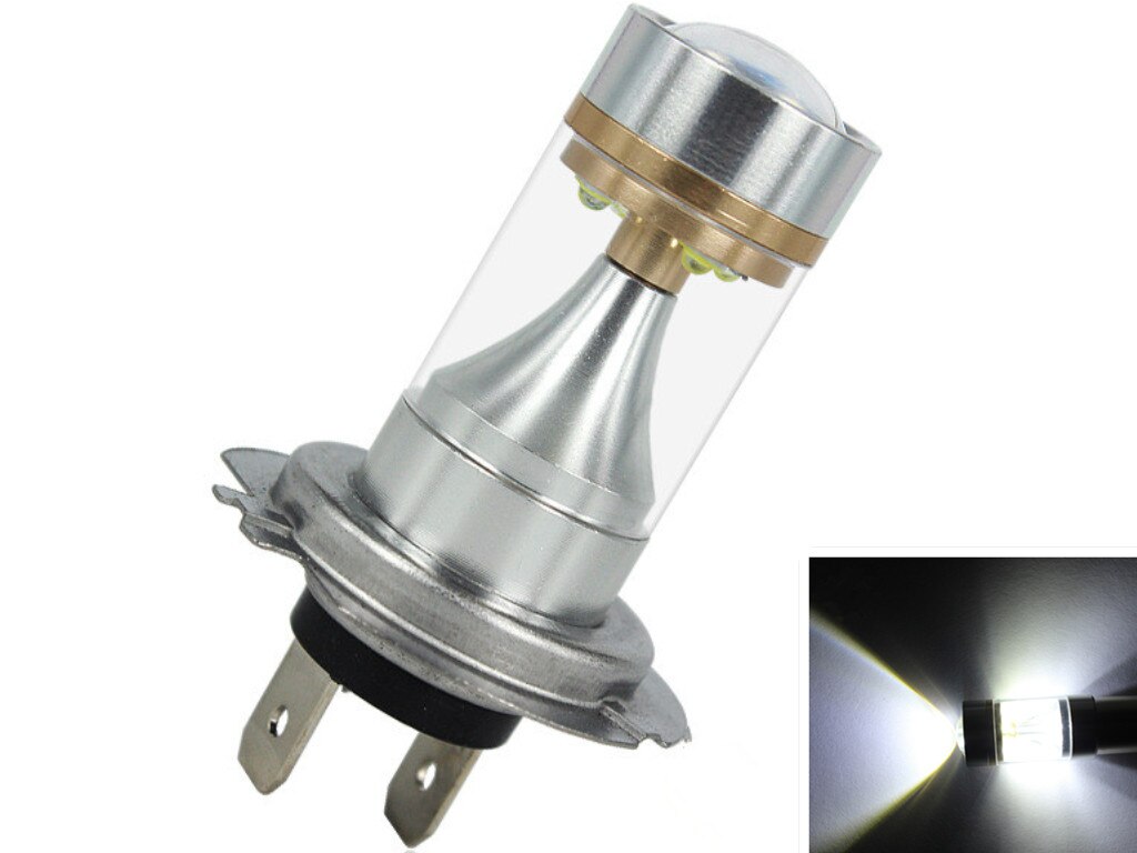2X30W 6 Smd 1156 1157 H1 H3 H4 H7 H8 Auto Led Super Heldere High Power Reflector cup Fog Lamp Witte Lamp 12V
