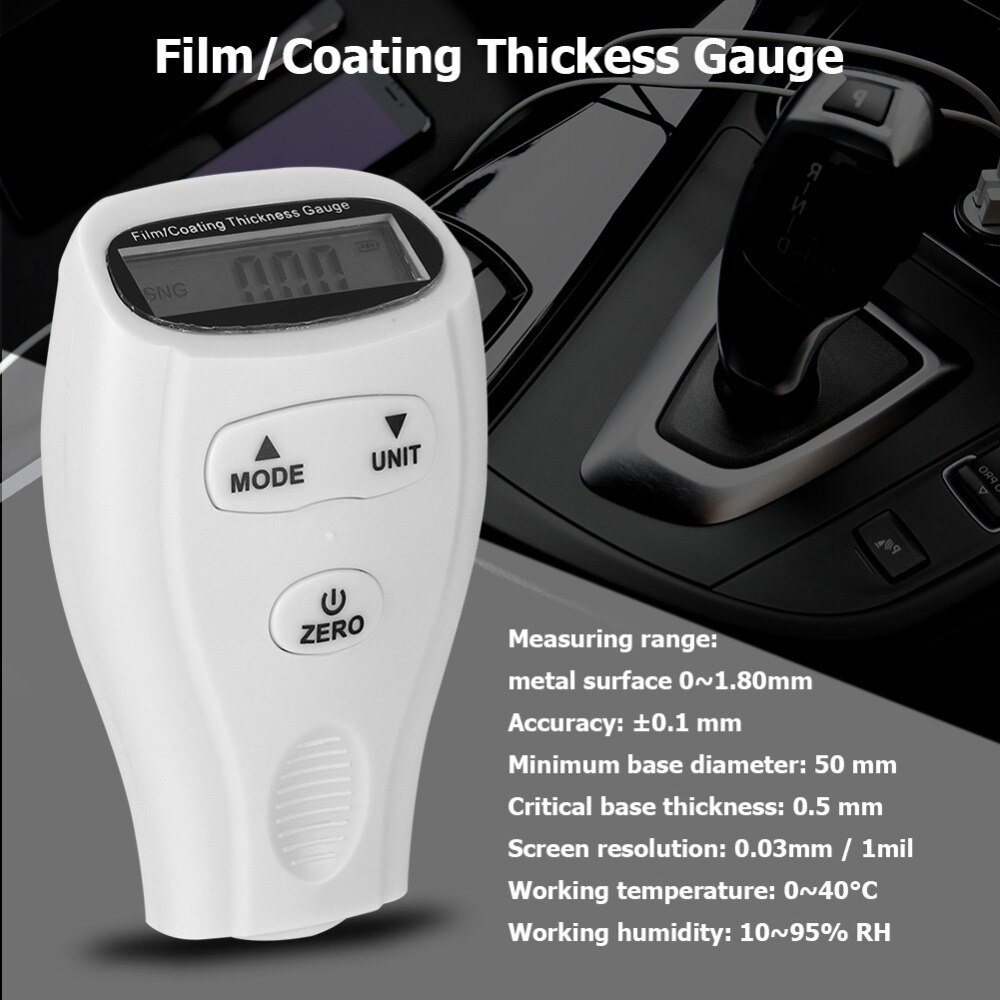 Portable Mini Paint Film/Coating Measure Thickness Gauge Digital Tester Operation temperature: 0c ~ +40c