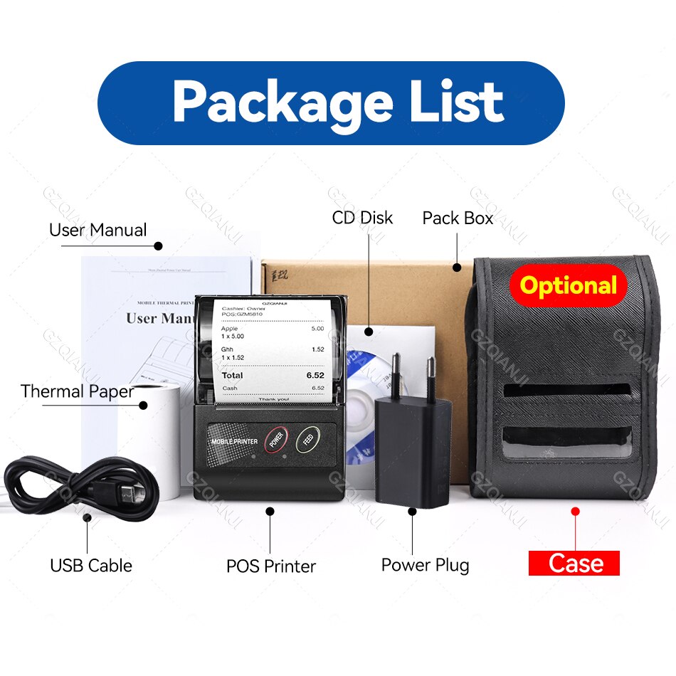 Android phone Mini 58mm Printer 2 inch USB Bluetooth Printer Thermal receipt Free app