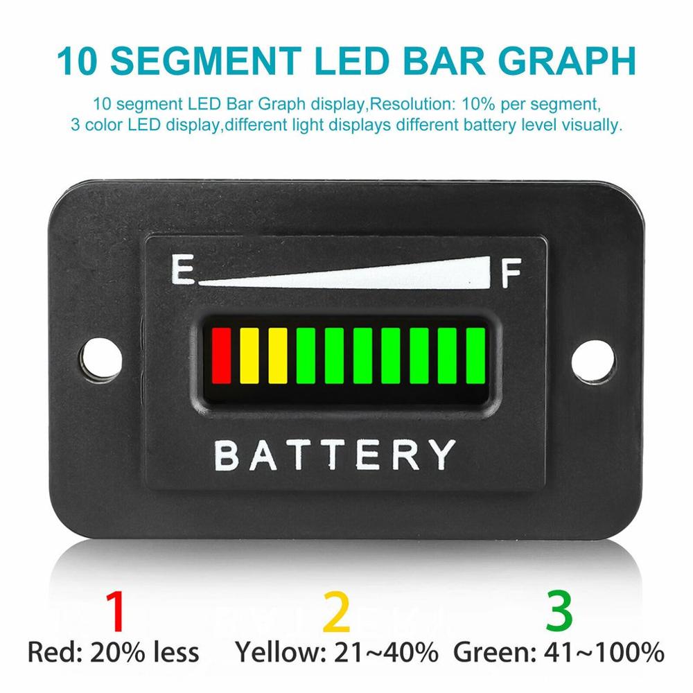 Lead-acid Battery Fuel Gauge for Electric Vehicles and for Golf Carts 36v Mp Two-line Lcd Screen