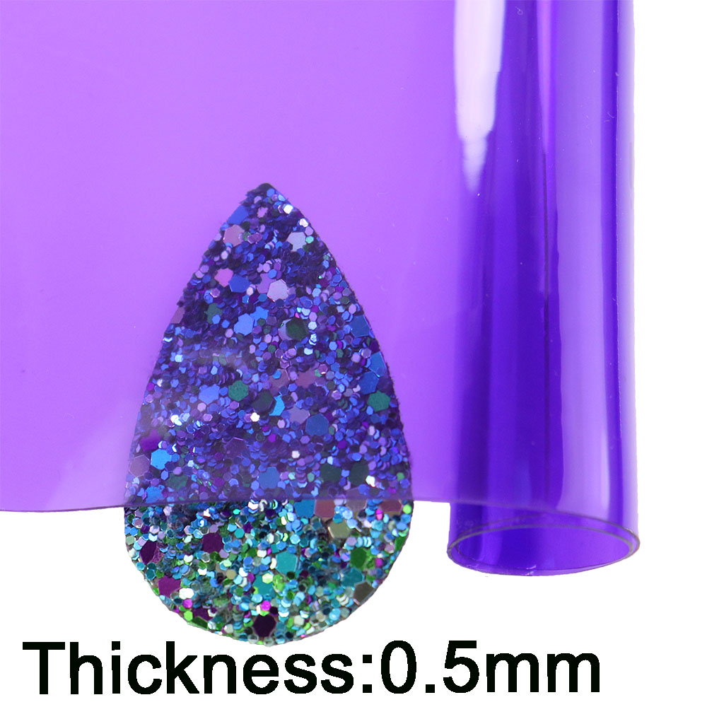 30x120CM 0,5mm neón rojo amarillo verde transparente tela de vinilo de PVC tela de vidrio suave impermeable para bolso arco DIY BH051