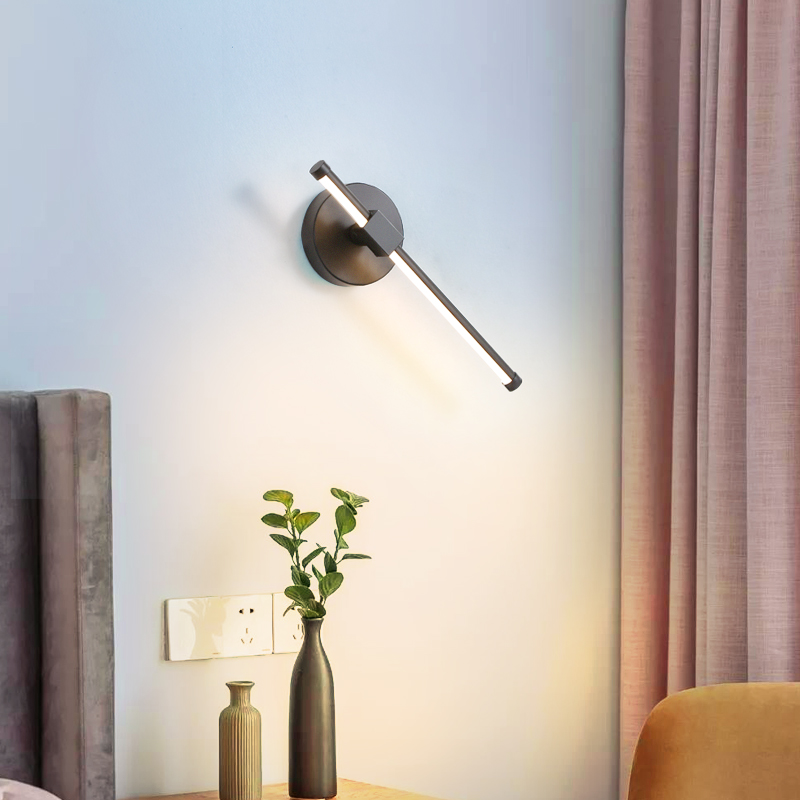 Moderne ledet vegglampe til soverom stue studie rom justerbare hjem deco vegglamper hvit svart ferdig 90-260v
