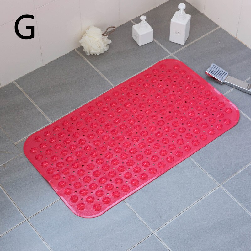 Long PVC Bath Mat Massage Bathroom Rugs Safety Anti Slip Shower Bathtub Mat Suction Cup Floor Mat Foot Pad 40x100cm: G
