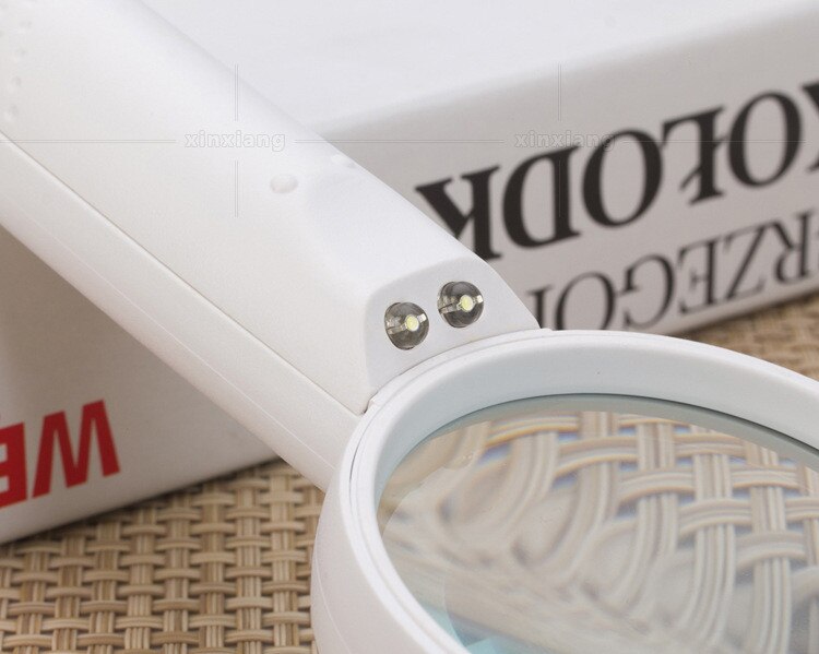 15X Handheld Glass Loupe Magnifier Magnifying Glass Portable Pocket Tool With 2 LED Light