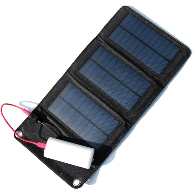 5W Solar Panel Foldable Mobile Phone Charger Outdoor Portable Solar Power Supplies Panel Waterproof Backpack Camping Hiking