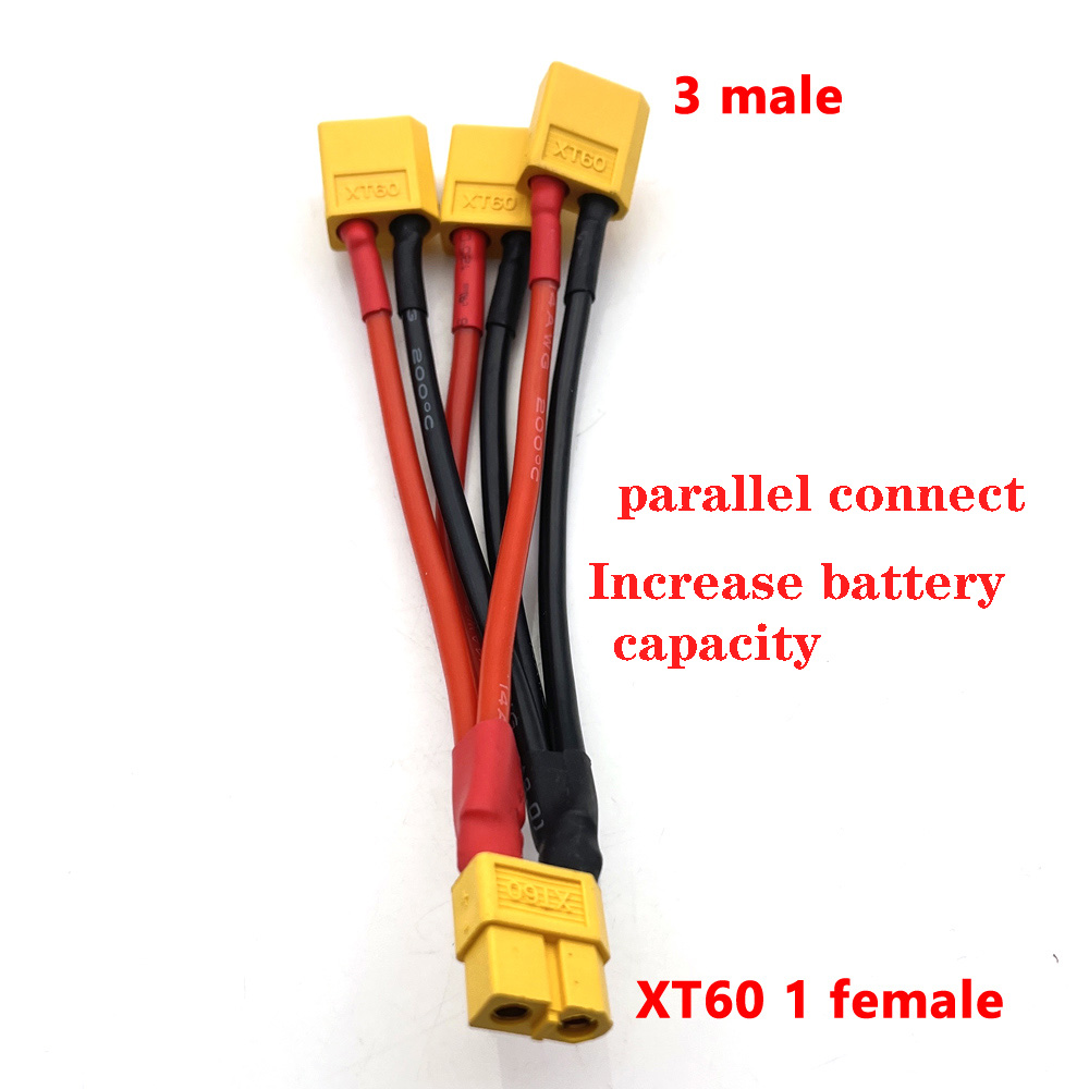 2 Way 3 Way Battery Adapter Cable Y-shaped Harness Connector XT60 XT90 Series Line T Head XT60 Parallel Line Connectors/wiring: Other