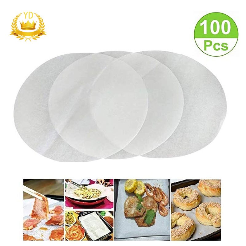 100 Sheets Round Non Stick Baking Paper Oven and Electronic BBQ Grill Paper Hamburger Patty Paper Kitchen Tools