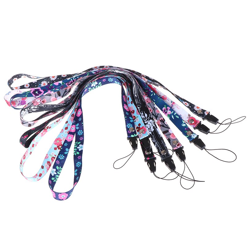 1PC Blume Blätter Neck Strap Lanyards für schlüssel ID Karte Handy Straps USB abzeichen halter DIY Hängen Seil lariat Lanyard