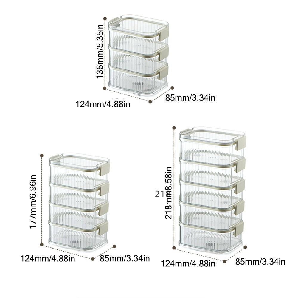 Stevige Transparante Verzegelde Potten Stapelen Keukenopberggereedschap Keuken Verzegelde Dozen Grote Capaciteit Voedselopbergdoos
