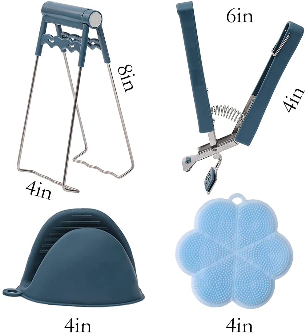 Kitchen Pot Plate Clips Anti Scalding Bowl Gripper Holder Stainless Steel Steamed Dishes Clamp Silicon Oven Gloves Table Pad