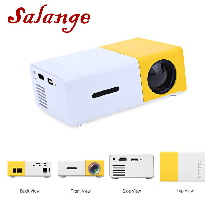 Salange YG300 Mini Projector LED Projector 500LM Audio HDMI USB Mini YG-300 Proyector Home Theater Media Player Beamer