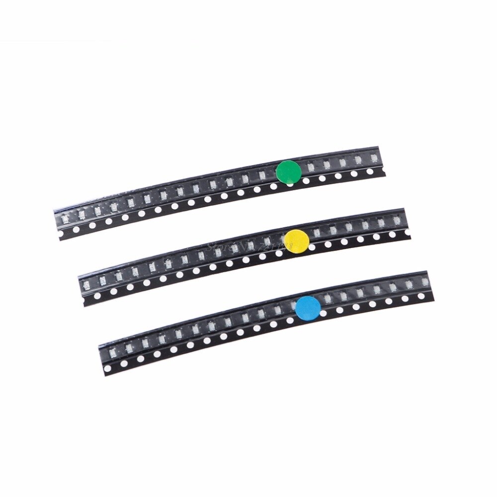 100 Pcs 5 Colors SMD 0805 LED Light Red Green Blue Yellow White Assotment Kit LED Lights SMD