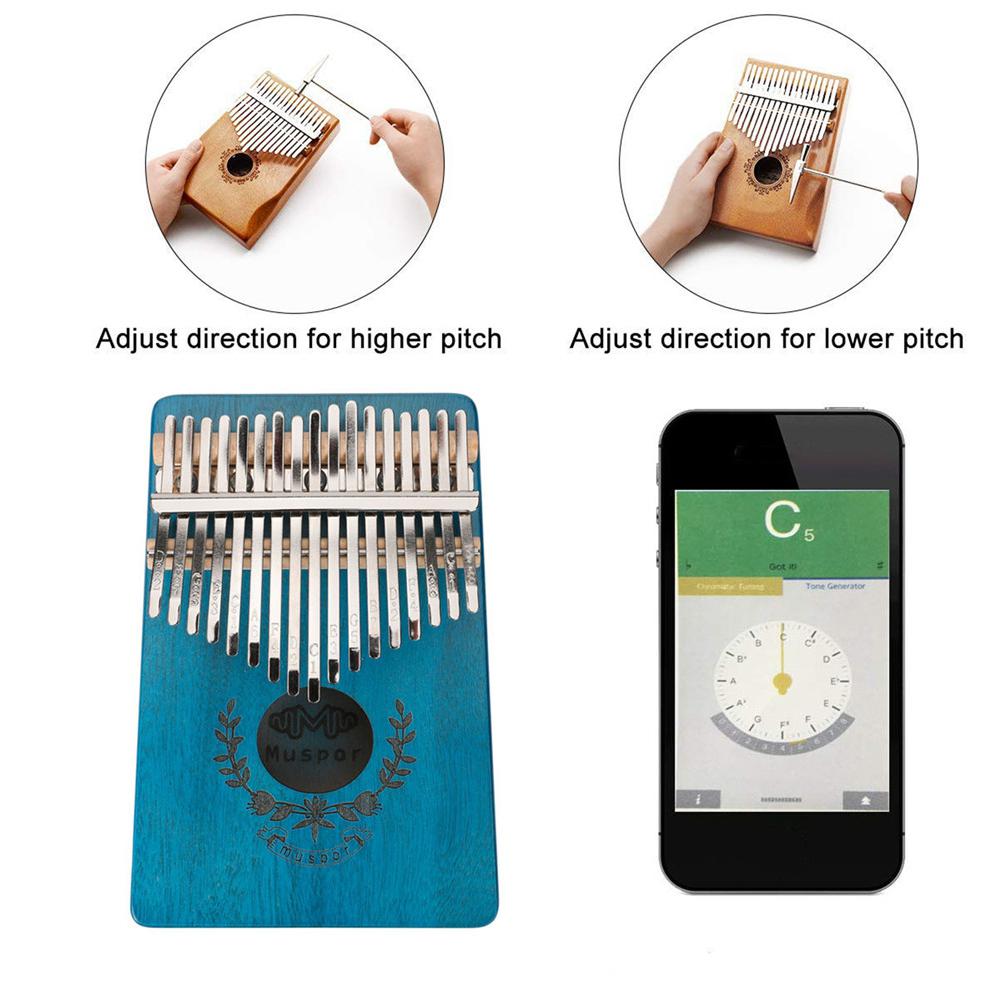 Muspor 17 touches pouce Piano acajou Kalimba doigt Mbira Sanza guirlande Style pouce Piano doigt clavier Instrument de musique