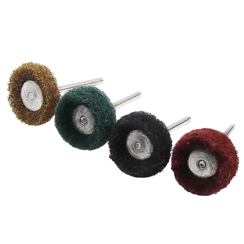 80 stk / sæt mini børste skurepude slibeskive nylon fiber slibning slibehoved polering hjul 1 " 25mm sæt til dremel