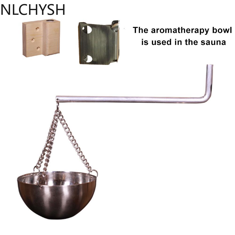 Sauna Aromatherapy Oil Bowl Sauna Cup Stainless Steel Essential Oil Holder Bowl For Sauna And Spa Wooden Material Sauna Accessor