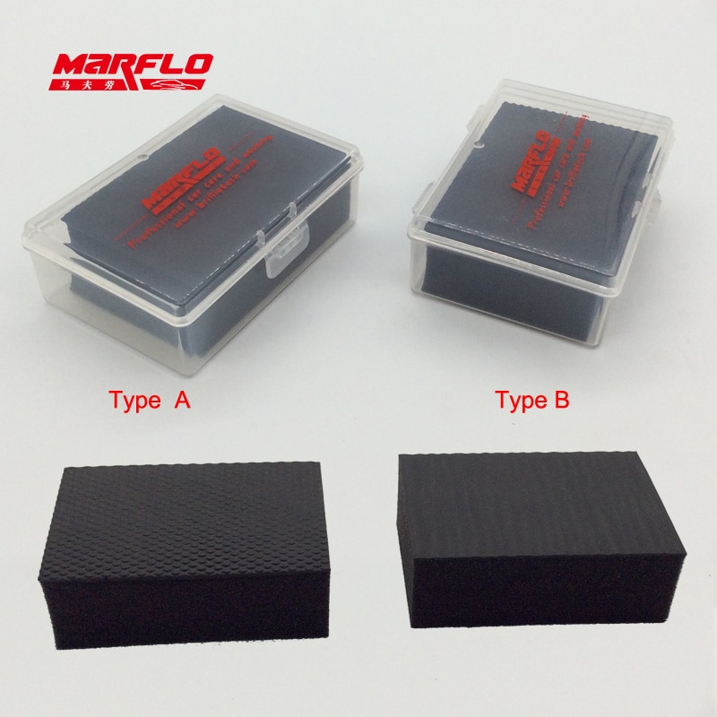 MARFLO-Barra de arcilla mágica para lavado de coches, almohadilla de bloque de esponja para eliminar contaminantes antes de pulir cera para el cuidado de limpieza del coche