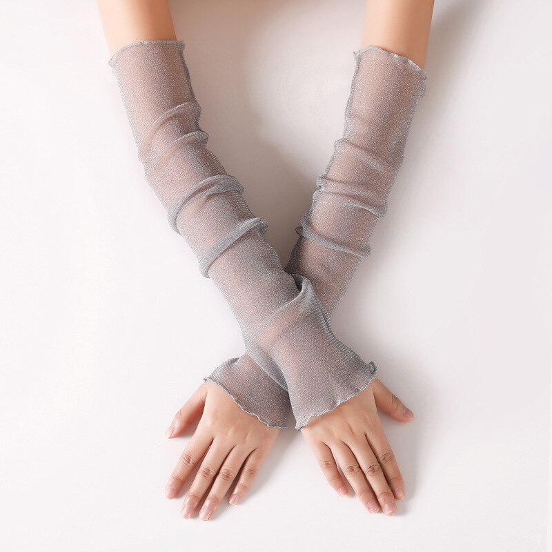 Malla de manga de brazo transpirable brackers Anti-UV malla de Color sólido mujer manga de brazo accesorios de ropa