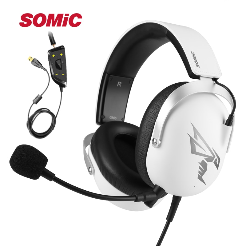 SOMIC G805 7.1 Virtuele PS4 Gaming Headset Wired Stereo Hoofdtelefoon met Microfoon 3.5mm USB Plug voor Xbox Laptop PC games