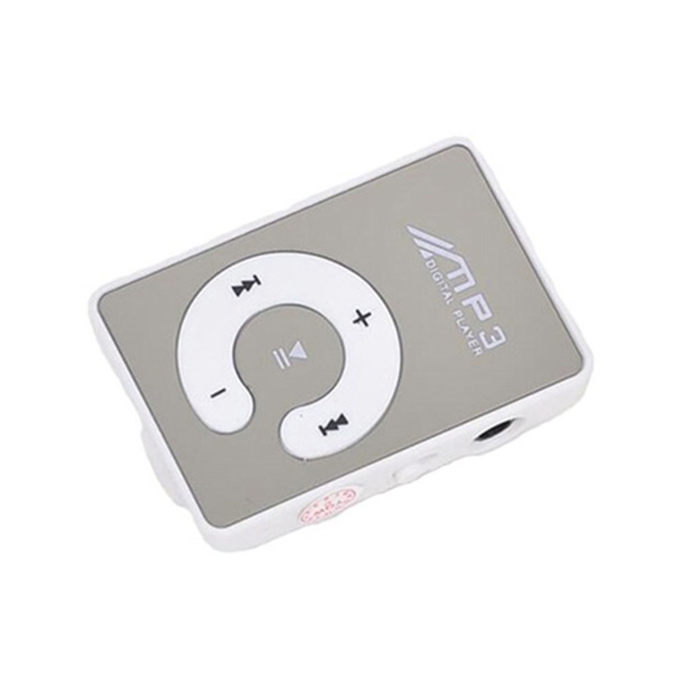 Miroir Mini lecteur MP3 TF carte Portable étanche numérique sport musique C bouton Clip numérique lecteur de musique USB1.1/2.0: WHITE