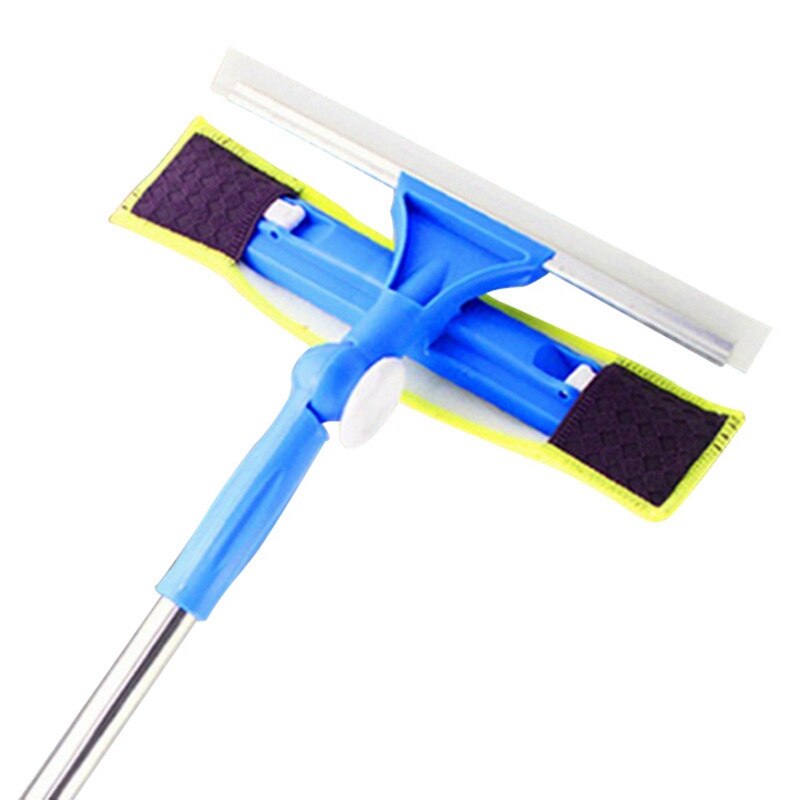 Long Pole Window Cleaner Stainless Steel Telescopic Pole Floor Mop Brush Multifunctional Glass Wiper