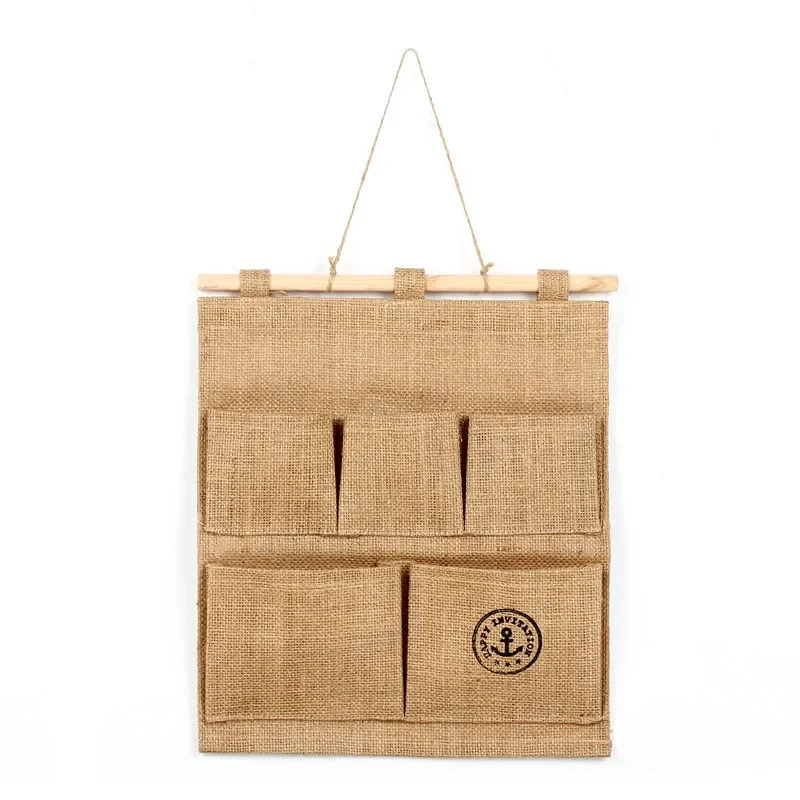 Jutestoff i metervare til teunderlag, møbeltrekk, duk, søm, mykt, tykt tekstil, slitesterkt, pustende, stripemønster