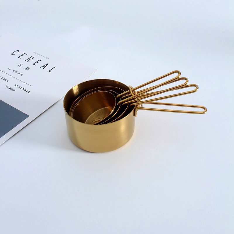 Ensemble de cuillères à mesurer en acier inoxydable, 8 pièces, tasses à mesurer en or Rose, accessoires de cuisine, cuisson du thé, cuillère à café, outils de mesure