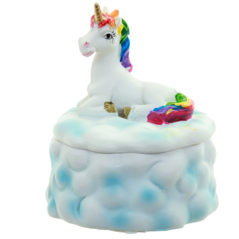 Samleobjekt regnbue enhjørning sky smykkeskrin fairy horse smykkeskrin smykkeskrin sky keepsake box med eventyr enhjørning lokk
