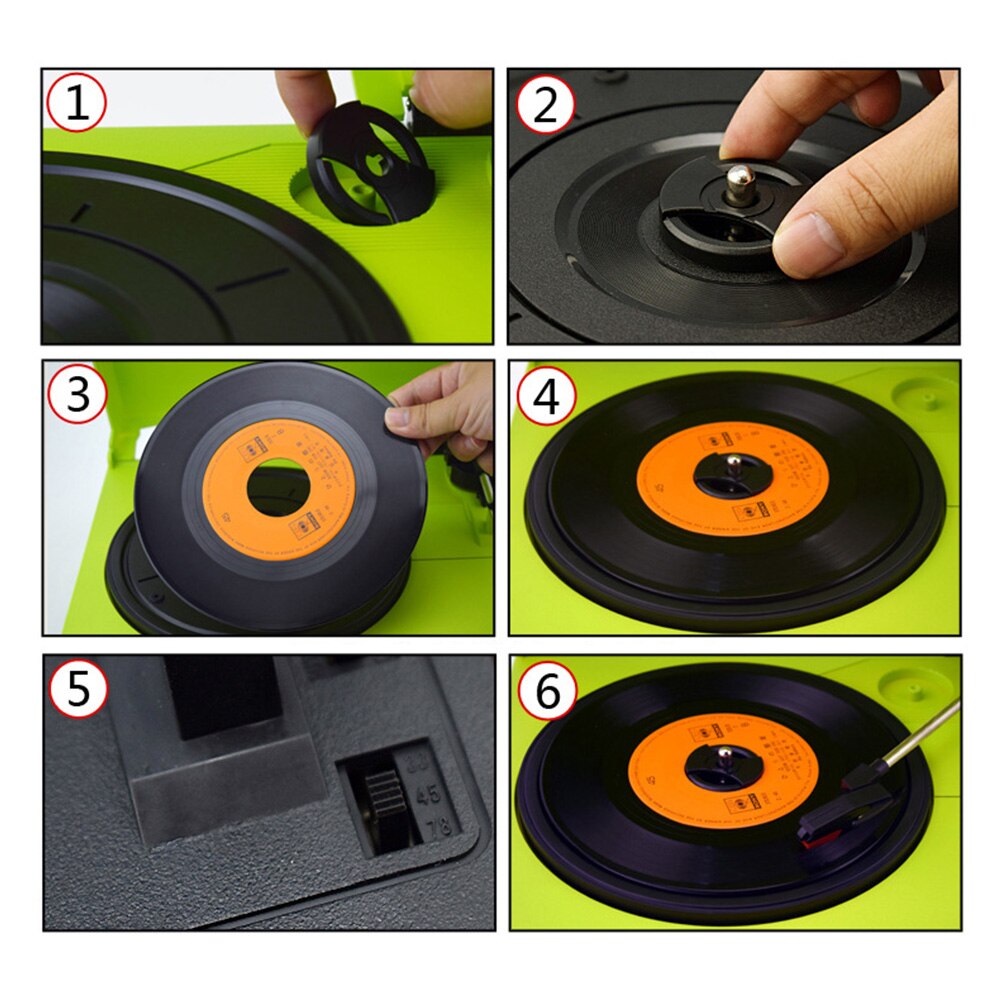 2pcs Vinyl Adapter Phonograph Mini 45RPM Audio Turntable Replacement 7inch Plastic Home Accessories 37MM Music Technicas