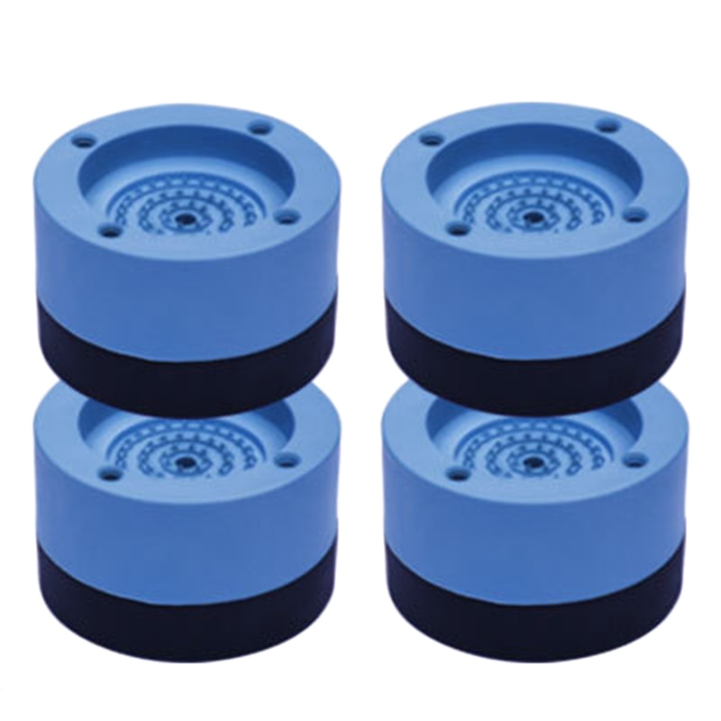 Lber 4 stk / sæt vibrationsdæmpende gummi støjreduktion vibration anti-gang fodmontering til vaskemaskine og tørretumbler justerbar højde: Blå
