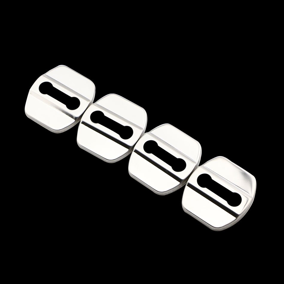 Xburstcar for Nissan X-trail Xtrail T32 - 4Pcs/Set Car Door Lock Protective Cover Doors Lock Trim Accessories: Stainless Silver