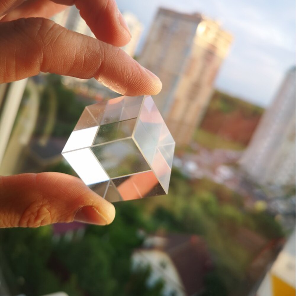 40mm Transparent Crystal Cube Lens For Optical Prism Photography And Home Decorations
