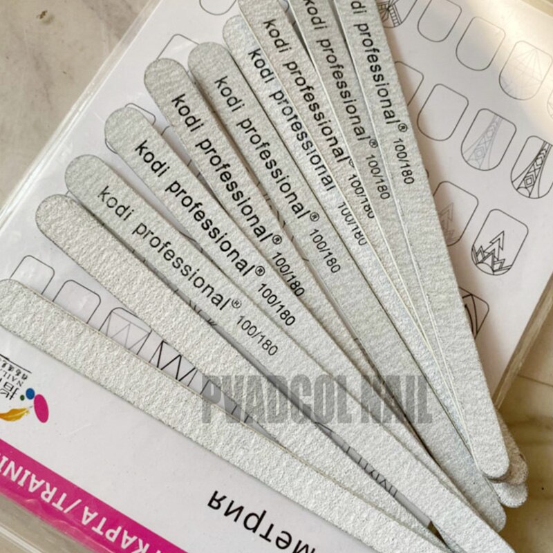 Lote de lijas para manicura , lote de 25 unids/paquete de limas para Nail Art, limas de uñas con gotitas, papel de lija para esmalte gris 100/180 Natural