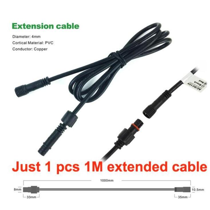 12v 24v ip67 1w 3w led inbouw vloerlamp voor buiten, waterdicht, tuinverlichting onder de grond, led lamp: 1pc 1m extensie / 3w geen ingebedde onderdelen