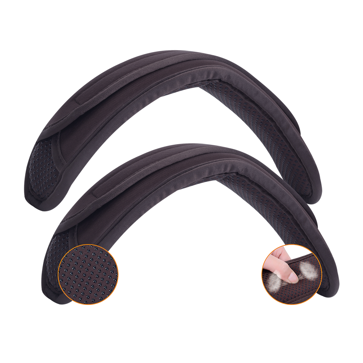 2 Pack Non-Slip Universal Shoulder Pads, Thick Backpack Strap Pads for Shoulder Bags, Guitar Straps, Computer Bags, etc., Remova: Chocolate