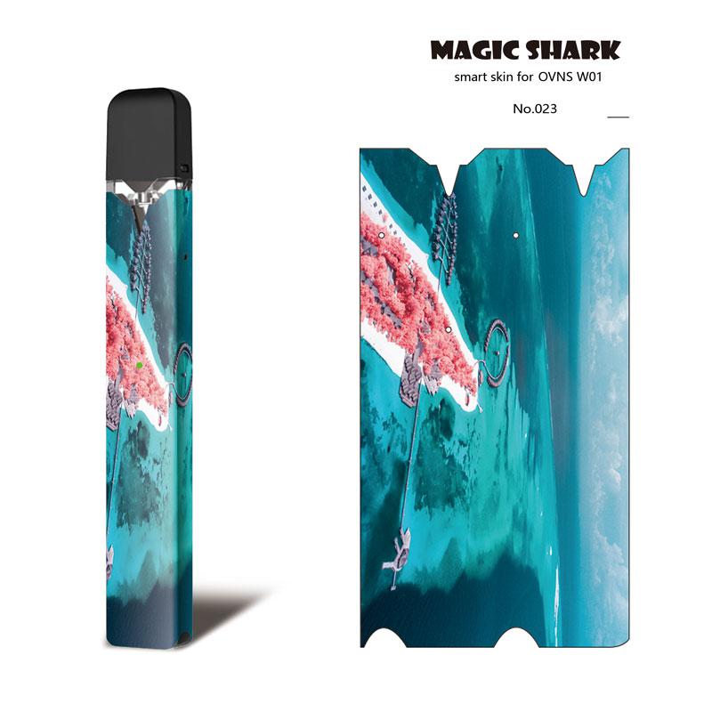 Magie Shark Rhinoceros Tribal Auf die Cartoon PVC Ultra Dünne Film Abdeckung Pod Fall Aufkleber Für OVNS W01 Kit kein Verblassen